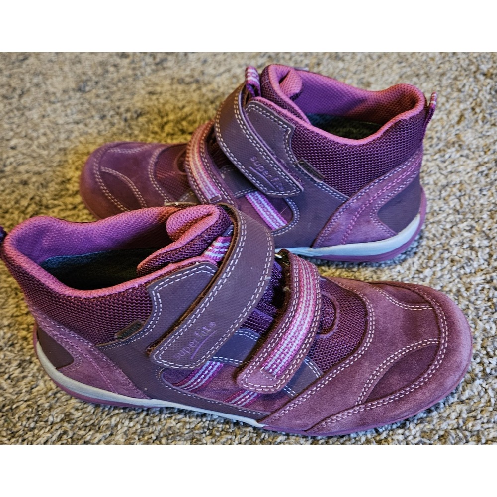 Superfit Kids Shoes EU 38 Purple Suede Hook Loop Sneakers Boots Lightweight...